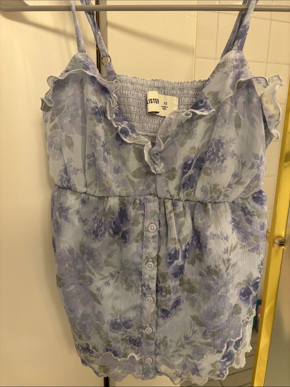 Hollister Light Lavender Floral Ruffle Sundress
